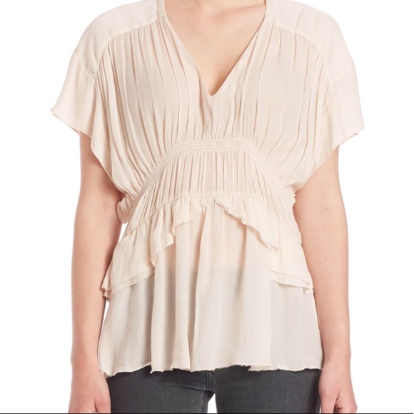 IRO Cream Pleated Blouse - Picture 1 of 8